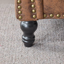 68 Inch Nailhead Trim Couches for Living Room, 22' Deep Seat Rolled Arm Sofa, Faux Leather Couch Upholstered SofaComfy Upholstered 2 Seater Sofa, w/Wooden Leg, Large Traditional Sofa for Bedroom