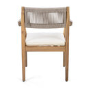 Patio Set Outdoor Acacia Wood Furniture Sets - Braided Dining Chairs and Patio Dining Table