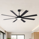 Large Ceiling Fan With Dimmable LED Light 8 Blades Remote Control, Reversible DC Motor by HouseOfZazla