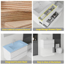 30 Inch Floating Bathroom Vanity with Sink, Soft-Close Drawer, Ceramic Sink, Plywood by HouseOfZazla
