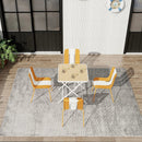 4 Piece Set Of Modern Striped Single Chairs With Folding Square Table by Unique Piece Furniture