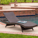 Kauai Modern Style PE Wicker Chaise Lounge - Brown Multi