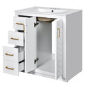 Ceramic Sink Combo, Freestanding Vanity Set With 3 Drawers & Soft Closing Doors by HouseOfZazla