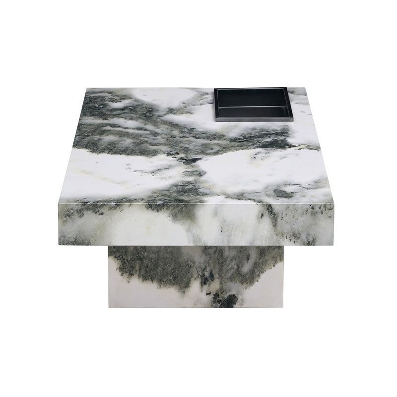 A modern and practical coffee table with black and white patterns. Made of MDF material. The fusion of elegance and natural fashion 47.2"x 23.6"x 12 "