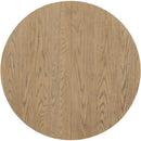 5-Piece Farmhouse Dining Table Set Wood Round Extendable Dining Table and 4 Upholstered Dining Chairs (Oak Natural Wood + Antique White)