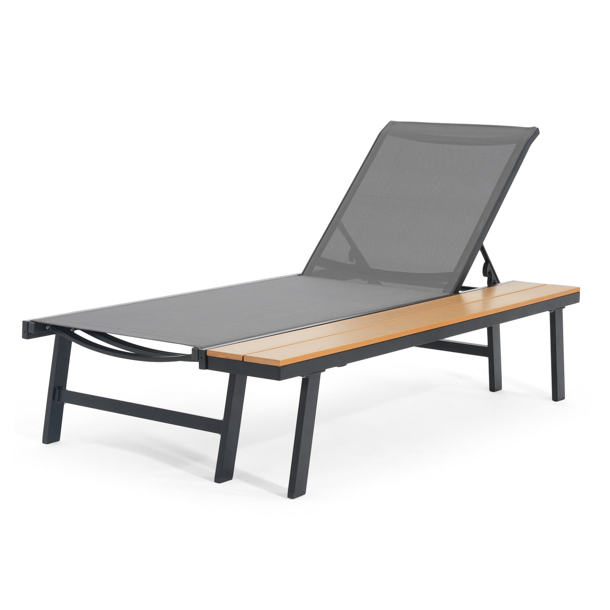 Waterloo Chaise Lounge with Attached Wood Side Table, Set of 2, photo 8 of 10