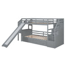 Bunk Bed With Storage Staircase, Slide, Desk, Drawers, And Shelves by HouseOfZazla