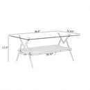 Rectangle Coffee Table With Tempered Glass Top And Shelf by HouseOfZazla