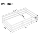 Twin Size Montessori Floor Bed With Fence - White by HouseOfZazla