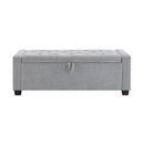 Upholstered Storage Ottoman Bench With Button Tufting And Safety Hinge by HouseOfZazla