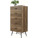 5-Drawer Chest - Spacious and Stylish Chest of Drawers, Dresser for Bedroom, Closet, Hallway, 23.6"W x 15.7"D x 48"H, Rustic Walnut