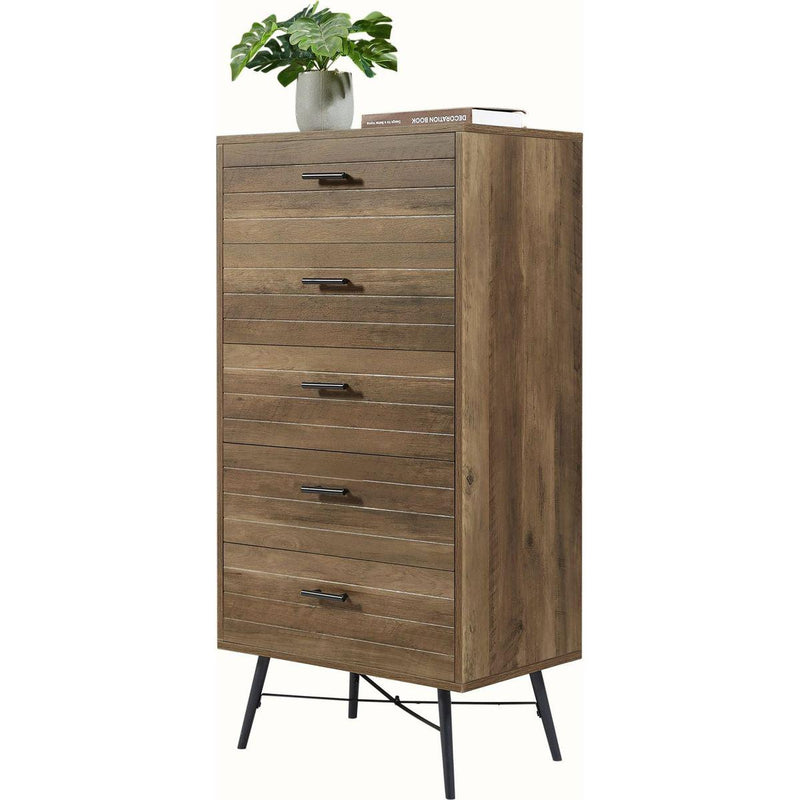 5-Drawer Chest - Spacious and Stylish Chest of Drawers, Dresser for Bedroom, Closet, Hallway, 23.6"W x 15.7"D x 48"H, Rustic Walnut