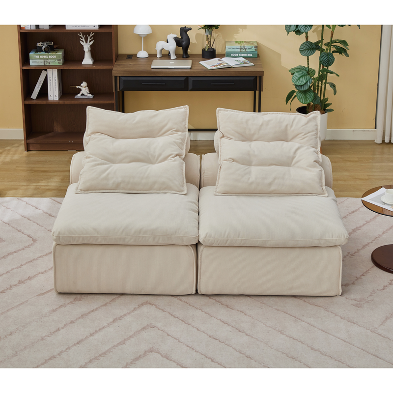 Modular Sofa with Neck and Lumbar Pillows - 2 Seats, photo 8 of 10