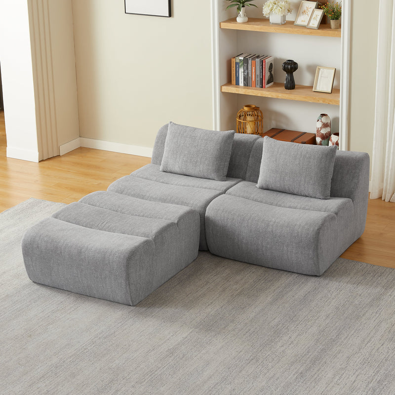 Oversized 3 Seater Compressed Sofa with Chenille Fabric, photo 5 of 7