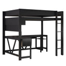 Gaming Loft Bed With Desk, Storage Shelves, LED And Charging Station