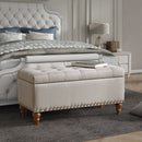 Upholstered Ottoman With Storage And Rivet Trim by Unique Piece Furniture
