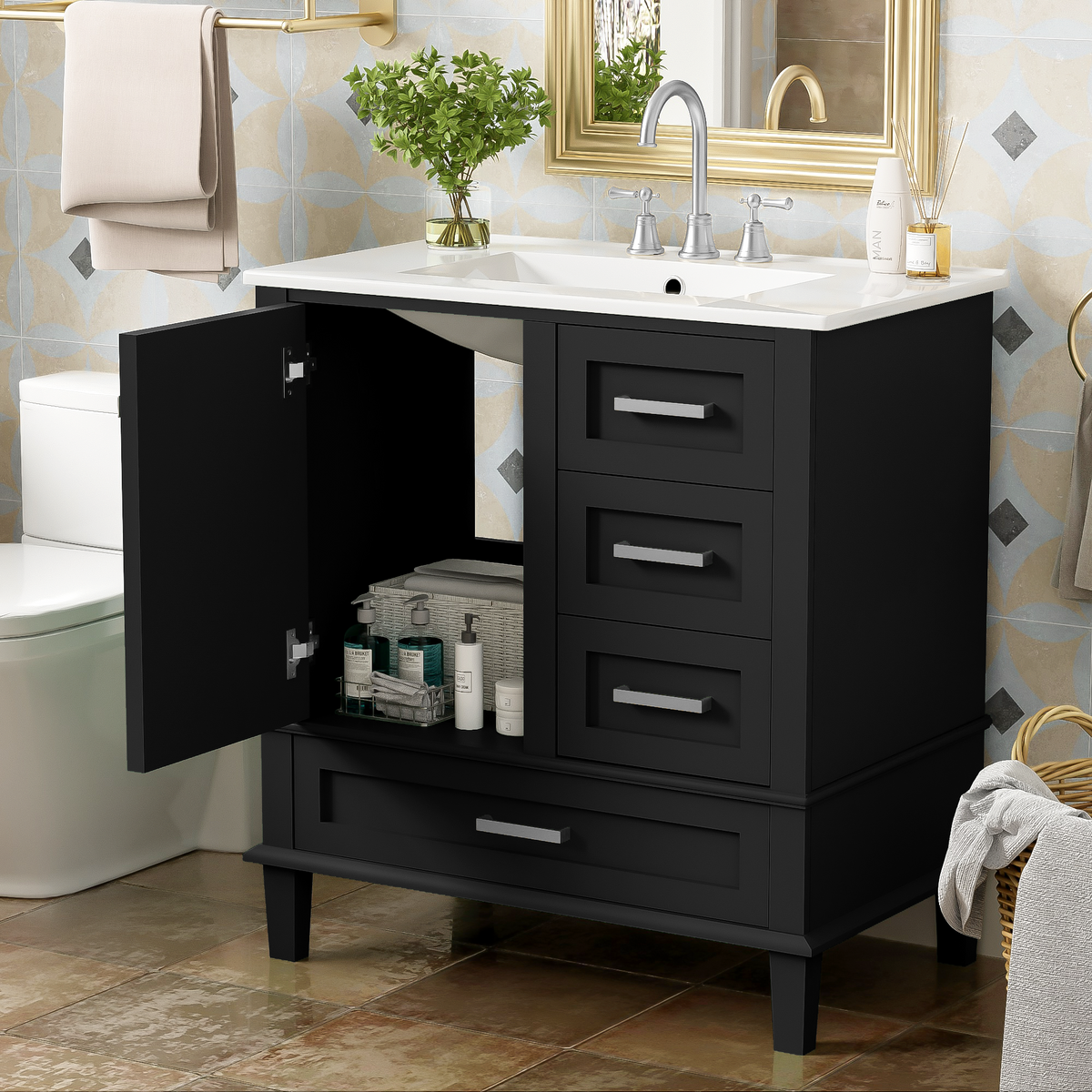 30" Bathroom Vanity with Sink Combo Set, photo 2 of 10