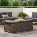Transitional Rectangular Outdoor Propane Fire Pit With 50,000 BTU by HouseOfZazla