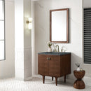 James Martin Amberly 30" Dual Mount Single Bathroom Vanity, Mid-Century Walnut