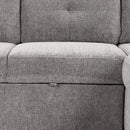 83.8" Reversible Sectional Pull-Out Sofa Bed L-Shaped Corner Sofa Couch with Storage Chaise, USB Ports, Power Sockets, Cup Holder for Living Room, Bedroom, Study,Light Gray