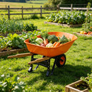 Steel Tray Wheelbarrow Two-Wheeled Trolley for Garden Use by HouseOfZazla