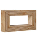 Fluted Console Table, Rectangular Entryway Table With Storage For Living Foyer - Natural Wood by HouseOfZazla