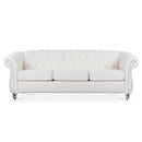 84.65" Rolled Arm Chesterfield 3 Seater Sofa