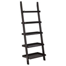 Ladder 5 Shelf Bookcase With Spacious Storage - Brown by HouseOfZazla