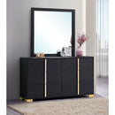 Jeremiah - 6 Drawer Dresser With Mirror - Black by HouseOfZazla