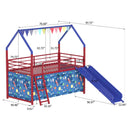 Jack - House Loft Bed With Slide And Curtain Set by HouseOfZazla