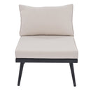 6-Piece Outdoor Sectional Sofa Set with Round Nesting Coffee Tables and Seating Sofa with Cushions for Patio, Porch and Garden (Beige)