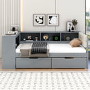 Upholstered Headboard Platform Bed With Storage Shelves, Drawers, Charging Station by Unique Piece Furniture