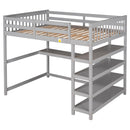 Loft Bed With Storage Shelves And Under Bed Desk by HouseOfZazla