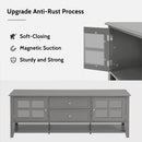 TV Stand, Entertainment Center With Dual Drawers And Hidden Storage, Cabinet With Soft Closing Doors And Sleek Panel Design
