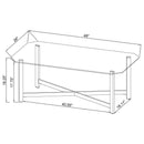 Cronin Rectangular Tempered Glass Top Cocktail Coffee Table Chrome
