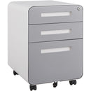 3 Drawer Mobile File Cabinet Under Desk Office, Simple Style Versatile Storage Cabinet For Legal / Letter / A4 Files, 5 Wheel Design Anti-Tilting Cold Rolled Steel Waterproof Moisture-Proof by HouseOfZazla