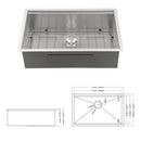 Single Bowl Undermount Workstation Kitchen Sink with Accessories by HouseOfZazla