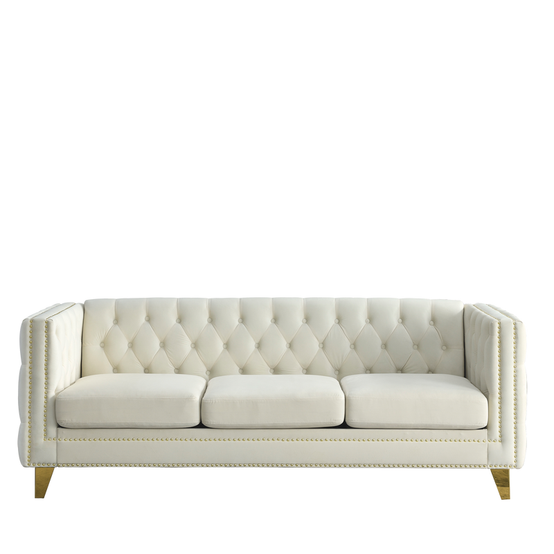 3-seater + 2-seater Combination sofa.BEIGE VELVET