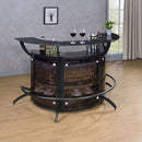 Elaina - 3 Piece Curved Freestanding Home Bar - Black by HouseOfZazla