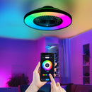 23-Inch Black and White Ceiling Fan Light with LED RGB by HouseOfZazla