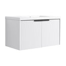 Contemporary Wall Mounted Bathroom Vanity With Resin Double Sink by HouseOfZazla