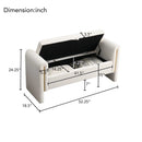 Modern Teddy Upholstered Large Bed End Bench With Arms And Storage by Unique Piece Furniture