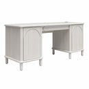 Selena - Double Pedestal Desk - Rustic White by HouseOfZazla