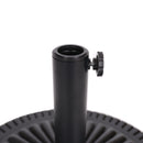 Black Rock Resin Outdoor Umbrella Base with Steel Support in Black Finish