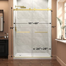 55"-60" W x 76" H Brushed Frameless Shower Door by HouseOfZazla
