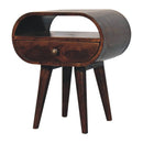 Circular Bedside Table With Open Slot - Walnut by Unique Piece Furniture