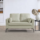 3 Piece Living Room Sofa Set, including 3-Seater Sofa, Loveseat and Sofa Chair, with Two Small Pillows, Corduroy Beige