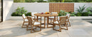 TREXM Patio Dining Table Set for 6 with Umbrella Hole