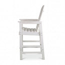 Outdoor Bar Height Adirondack Patio Chair With Cup Holder And Armrests All Weather UV Resistant - White by HouseOfZazla