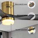 Flush Mount Ceiling Fan With 3 Solid Wood Blades Remote Control Reversible DC Motor For Living Room - Gold by Unique Piece Furniture